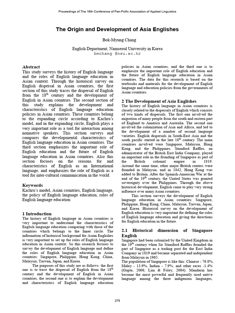 Development of English in Asia | PDF | Standard Chinese | Human ...