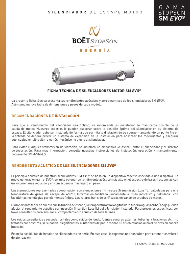 Fiche Technique SM Evo - ES - V2 - 2020-25-03 | PDF | Cantidad ...