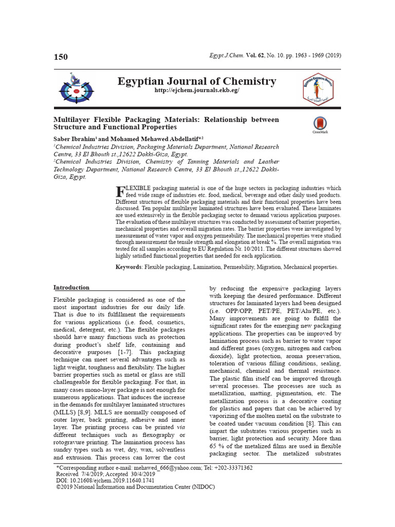 Multilayer Flexible Packaging Materials Pdf Lamination Plastic