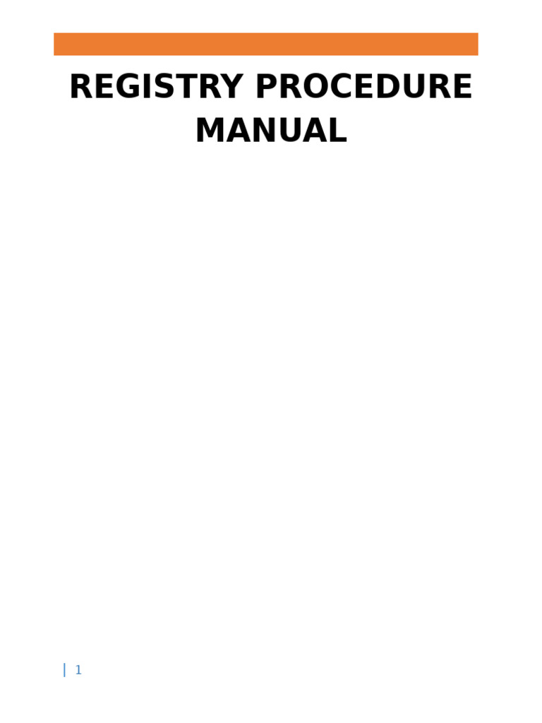 Registry Procedures Manual Overview | PDF | Cheque | Registered Mail