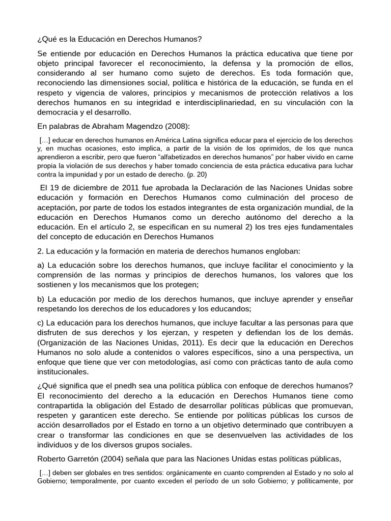 Educacion en Derechos Humanos | PDF | Derechos humanos | Estado (política)