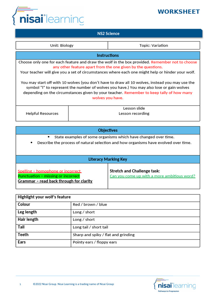 Lesson+3+Variation+Part+I+Worksheet | PDF | Learning | Human Communication