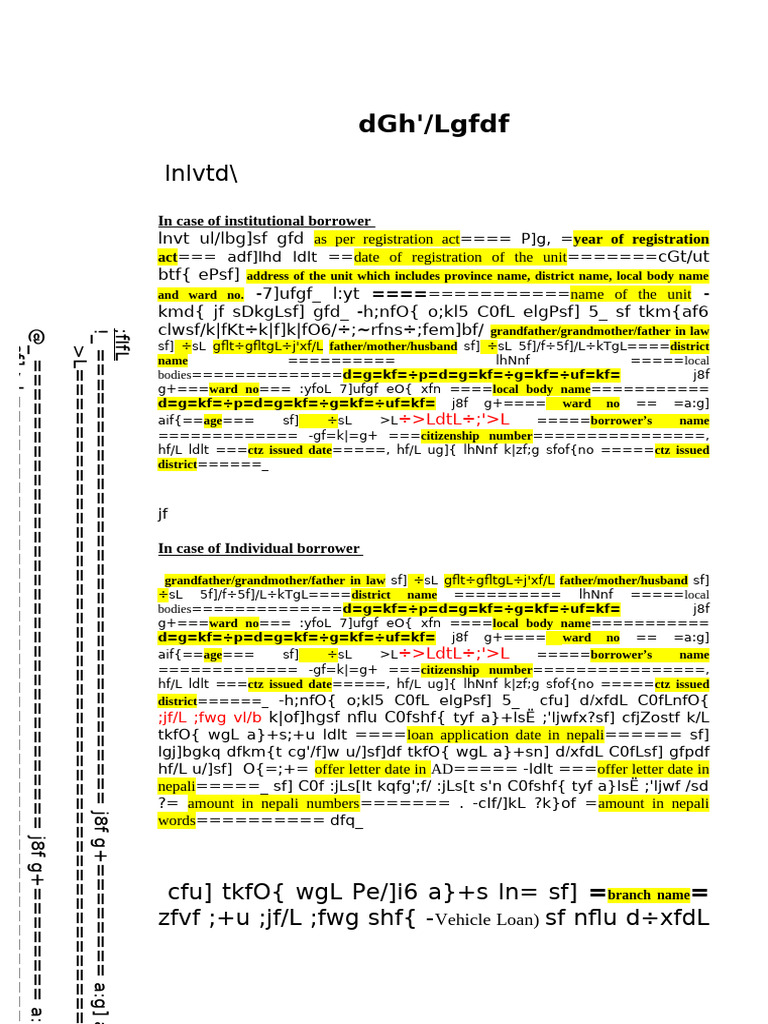 Vehicle Loan Undertaking Pdf