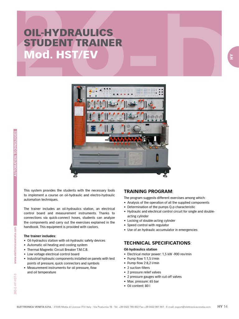 HST Hydraulics Student Trainer Overview | PDF | Valve | Pump