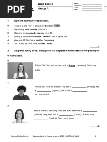 Isucceed A1 Tests Unit 2 Test Group A