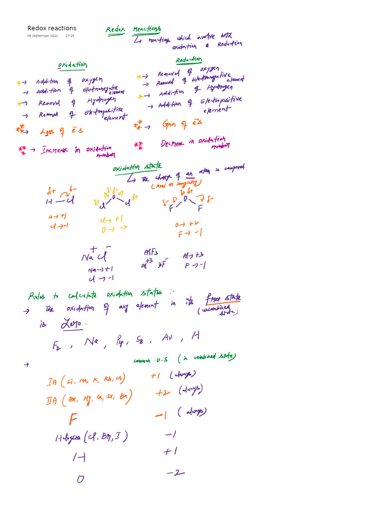 Redox Reactions | PDF