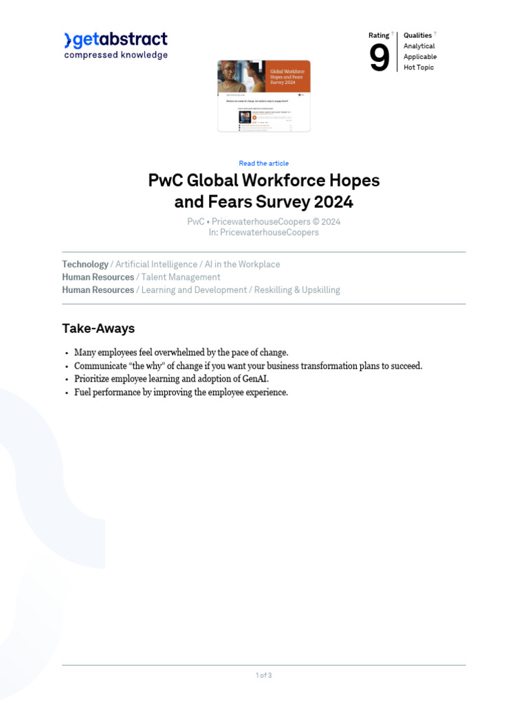 PWC Global Workforce Hopes and Fears Survey 2024 PWC en 49386 | PDF ...