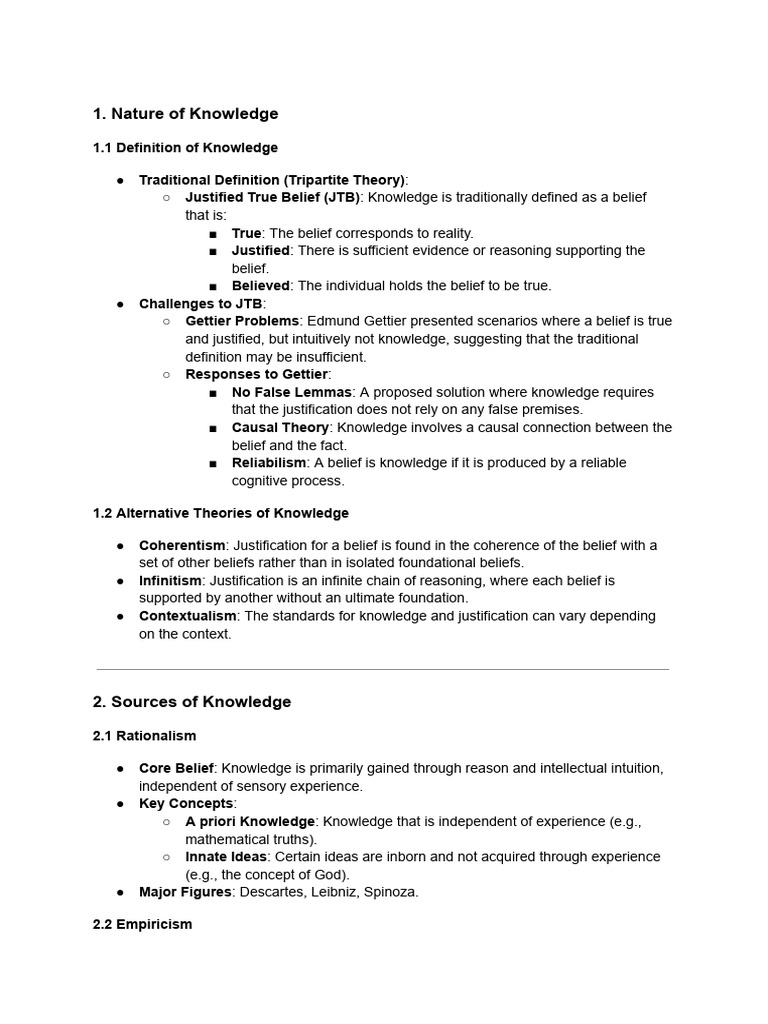 Epistemology: Key Concepts and Debates | PDF | Knowledge | Epistemology