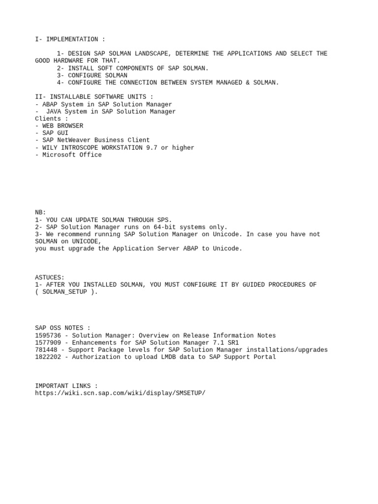 SAP Solution Manager Installation Guide | PDF