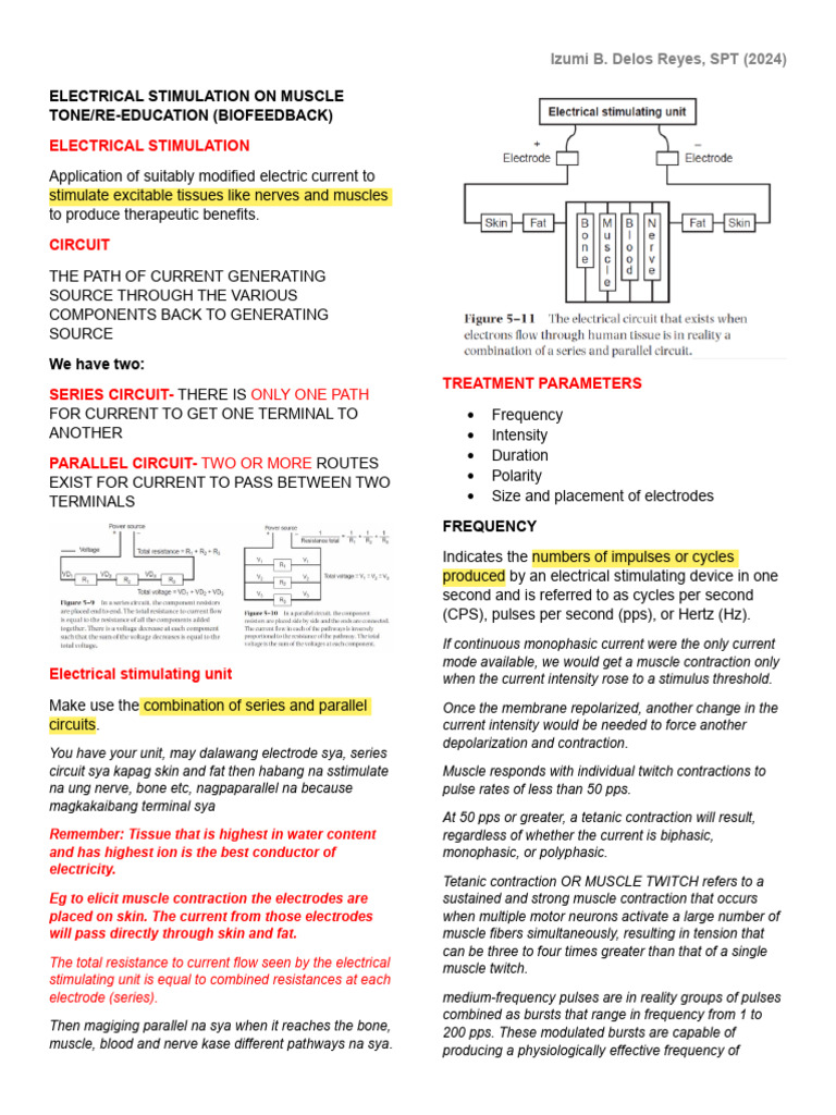 Electrical Stimulation on Muscle Tone Reeducation (Biofeedback) PDF