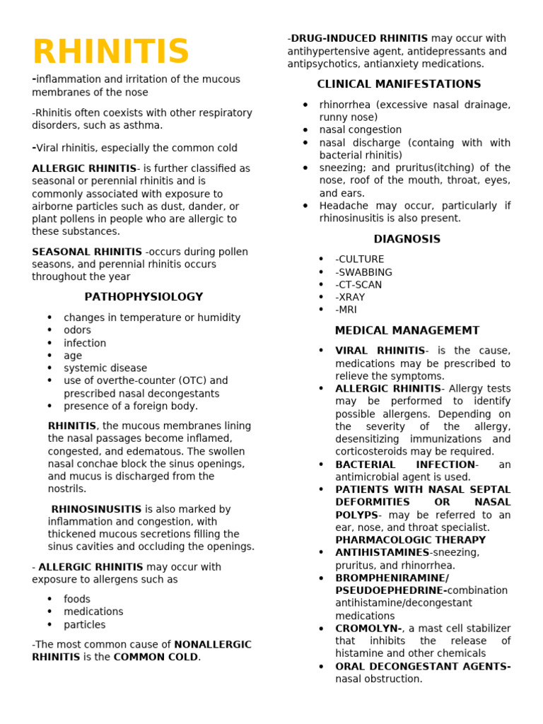 Understanding Rhinitis and Its Types | PDF | Common Cold | Medicine