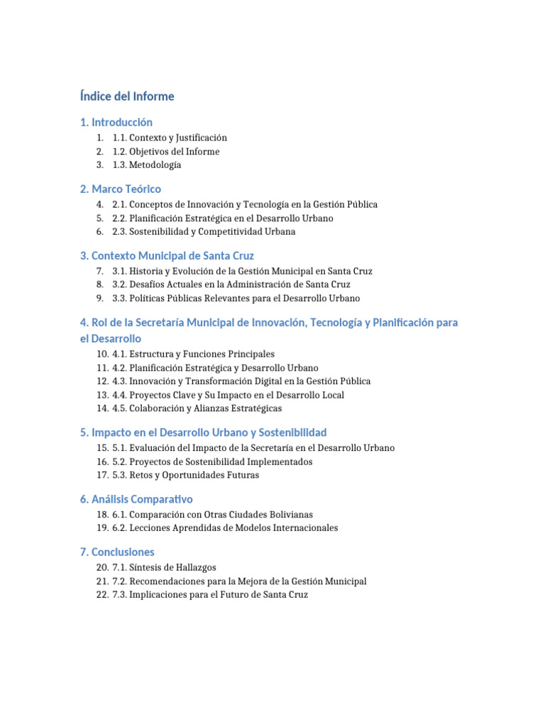 Índice Informe Universitario | PDF