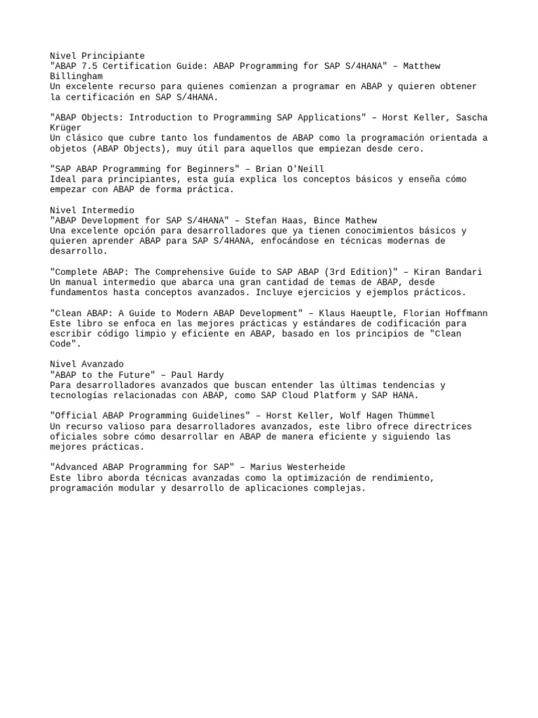 Libros SAP ABAP | PDF