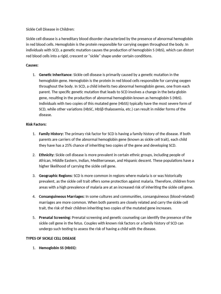 Sickle Cell Disease in Children | PDF | Medicine | Medical Specialties