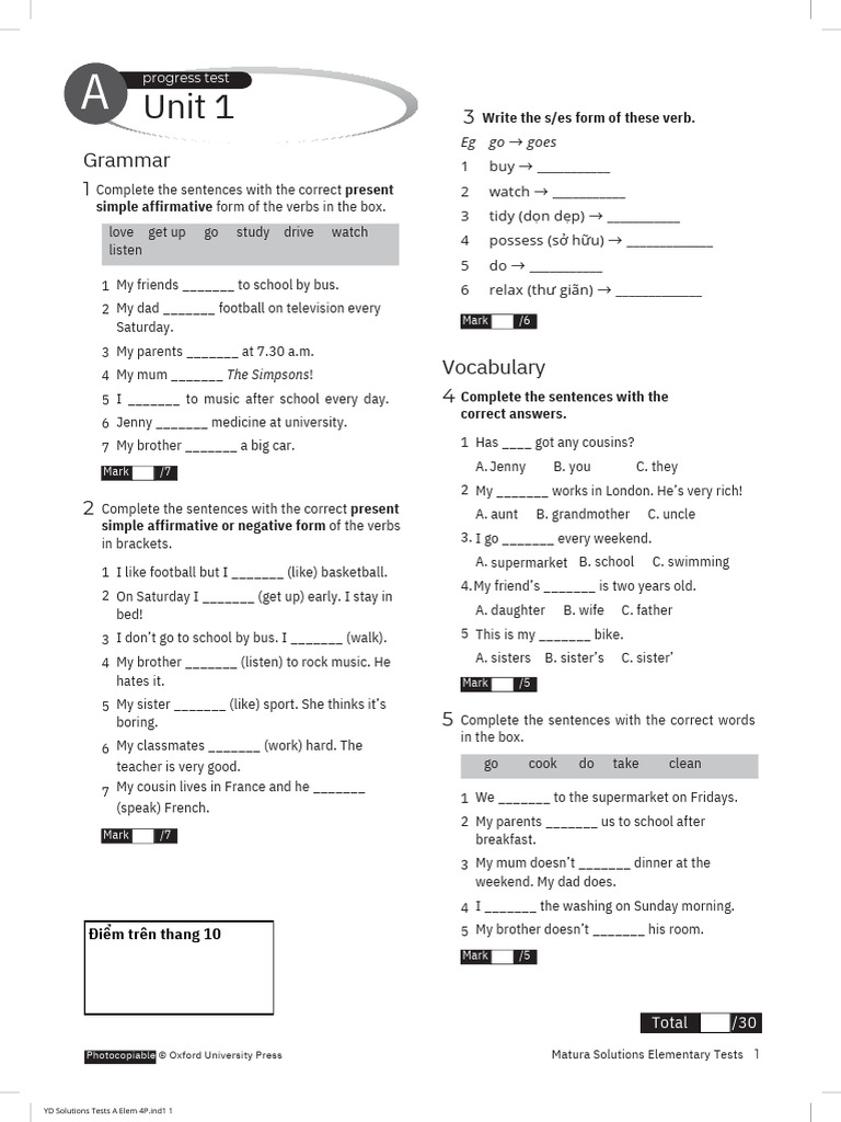 Present Simple Grammar Exercises | PDF | Linguistic Typology | Language ...