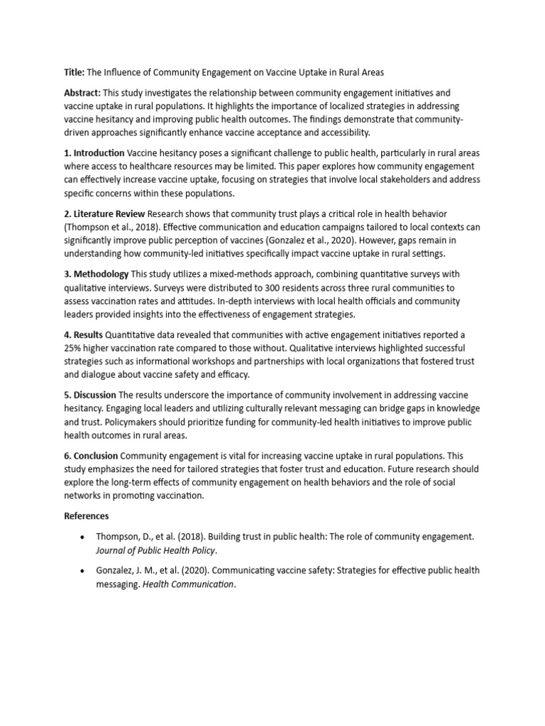 Community Engagement Boosts Rural Vaccination | PDF | Public Health