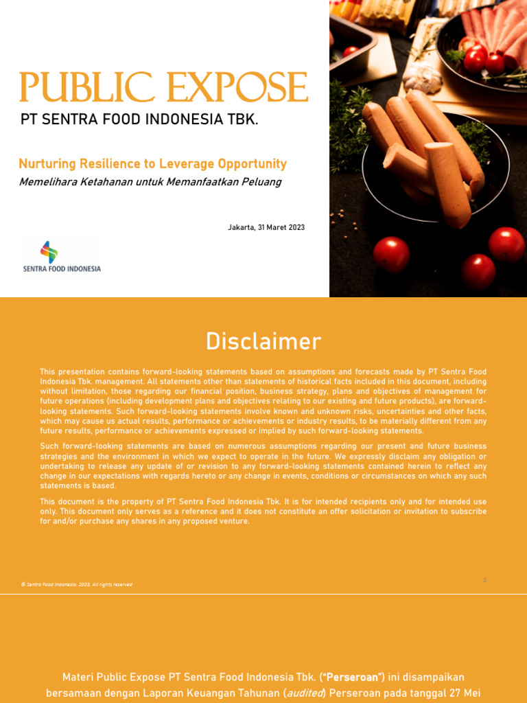 Laporan Kinerja PT Sentra Food 2022 | PDF