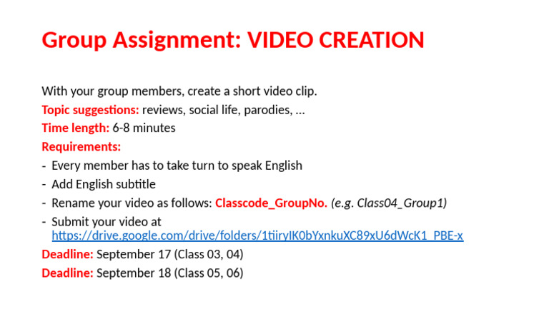 Group Project - Video Creation | PDF