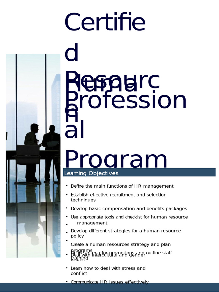 CHRP Brochure and Reg Form PDF | PDF | Human Resources | Recruitment