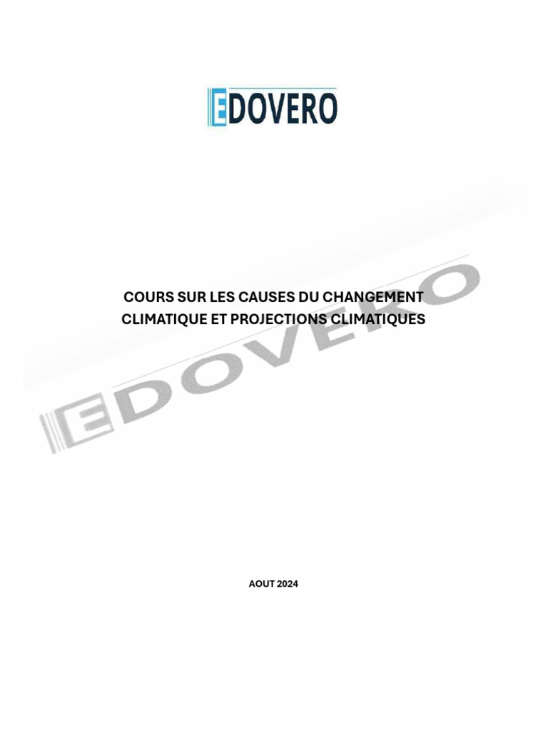 Causes et impacts du changement climatique | PDF | Effet de serre | Mousson