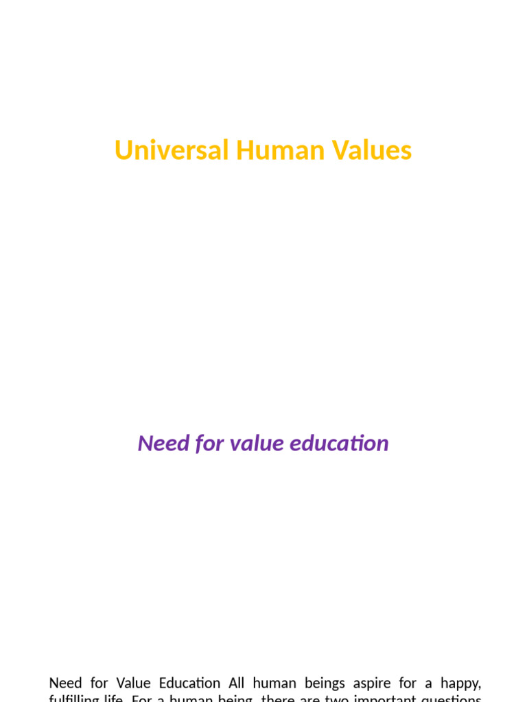 Universal Human Values | PDF