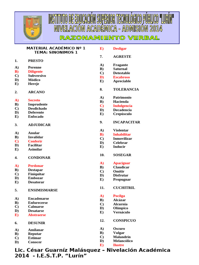 Mat 1 Razonam Verbal | PDF | Semiótica | Lingüística
