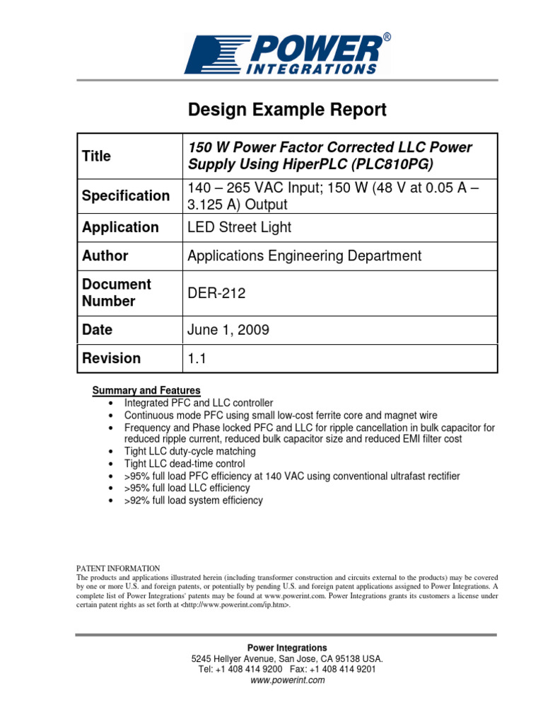 150W PFC LLC Power Supply Design Guide | PDF | Power Supply | Transformer