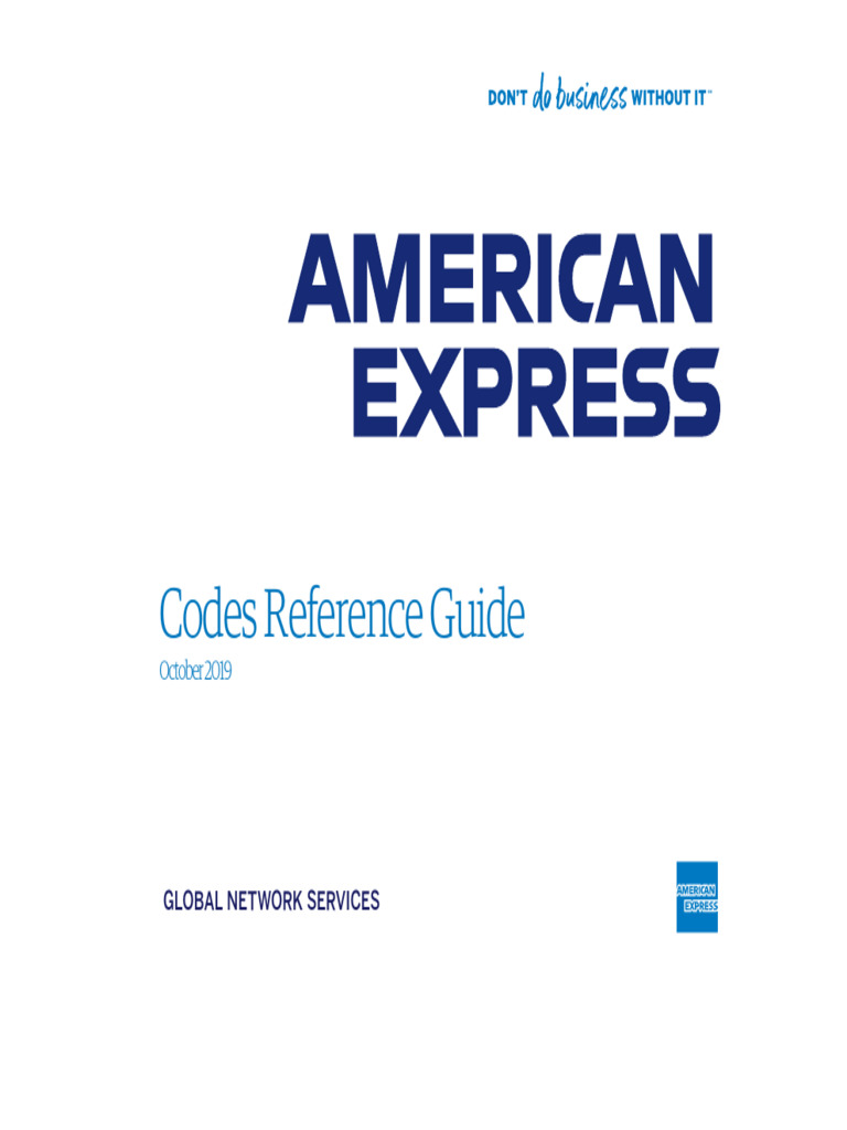 American Express Codes Reference Guide | PDF | Personal Identification ...