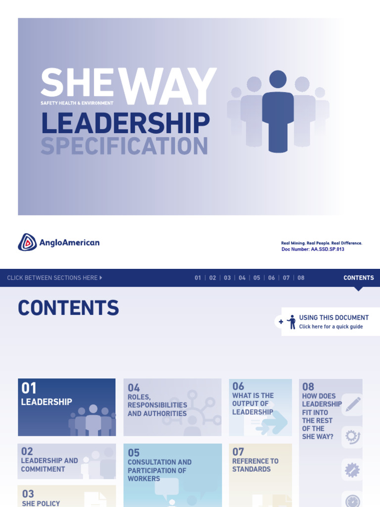 Anglo American SHE Leadership Guide | PDF | Leadership | Regulatory ...
