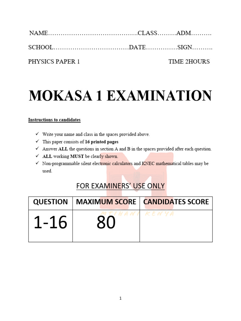 Physics Paper 1 1 Pdf Motion Physics Physics