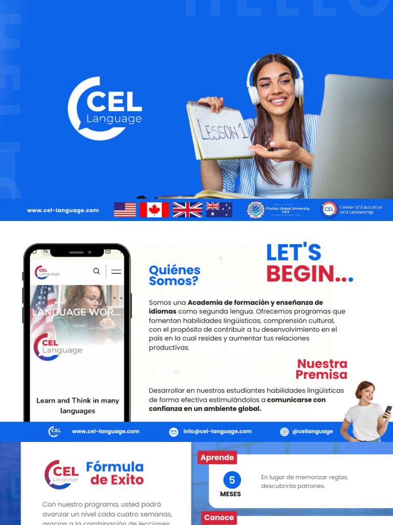 Academia de Idiomas Online CEL | PDF | Segundo lenguaje | Aprendizaje