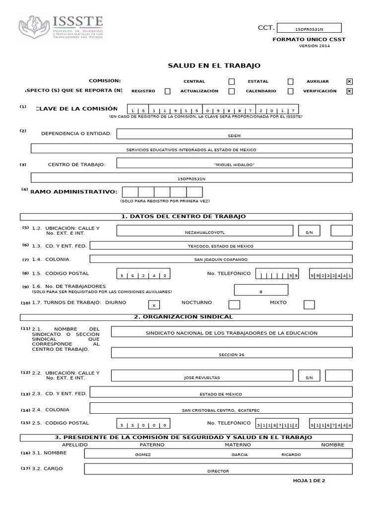 Registro de Comisiones de Seguridad Laboral | PDF