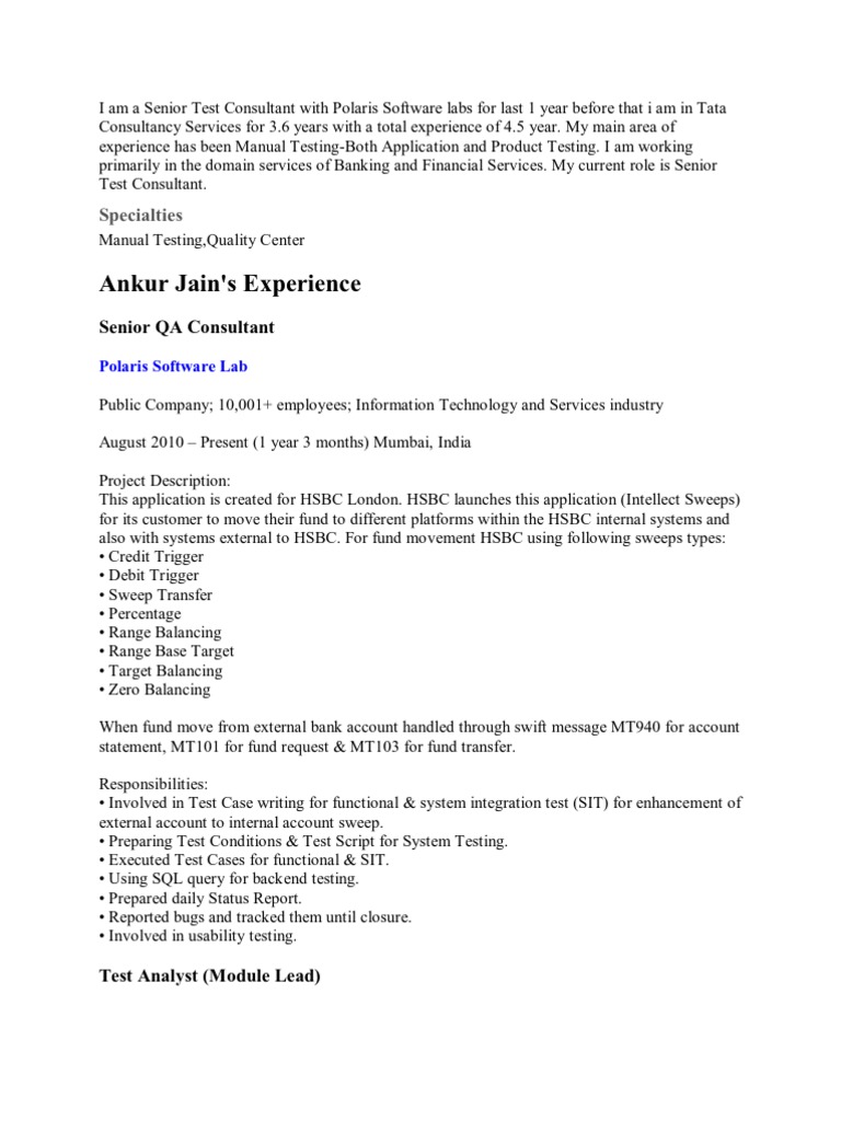 Selenium Resume | PDF