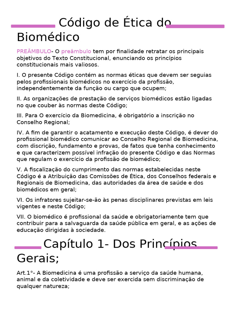 Código de Ética Do Biomédico | PDF | Publicidade | Science