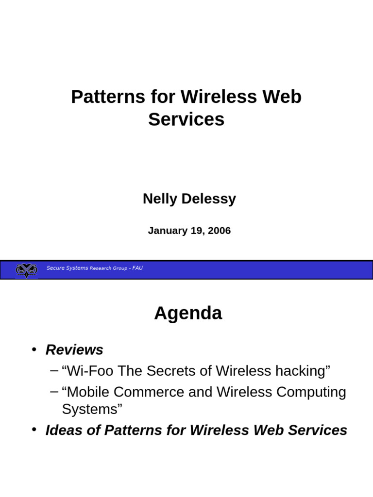 Wireless Web Services Patterns Guide | PDF | Computer Network | Internet