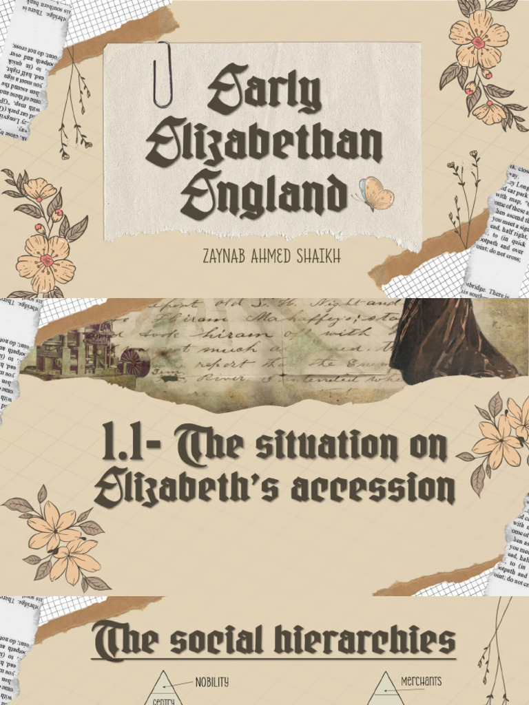 Elizabethan England - ToPIC 1 (SS) | PDF