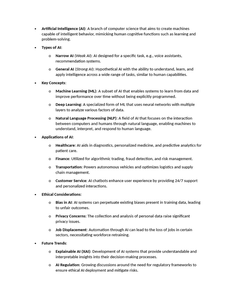 Overview of Artificial Intelligence Concepts | PDF | Artificial ...