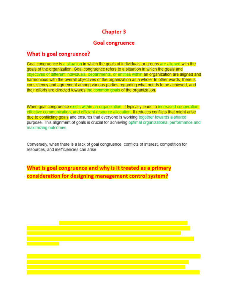 Understanding Goal Congruence in Organizations | PDF | Goal | Attitude ...