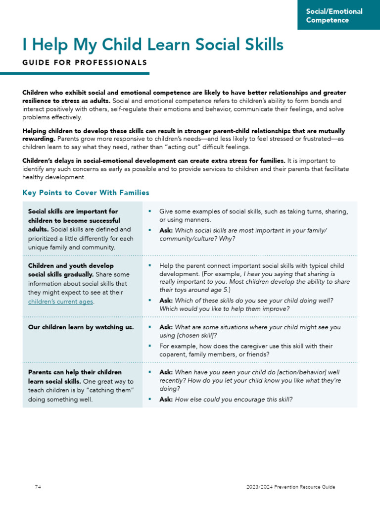 Social Skills Development Guide 2023 | PDF | Social Skills | Social ...