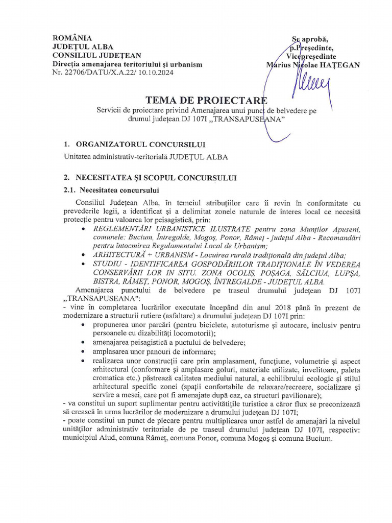 Tema de Proiectare Consurs Proiecte | PDF