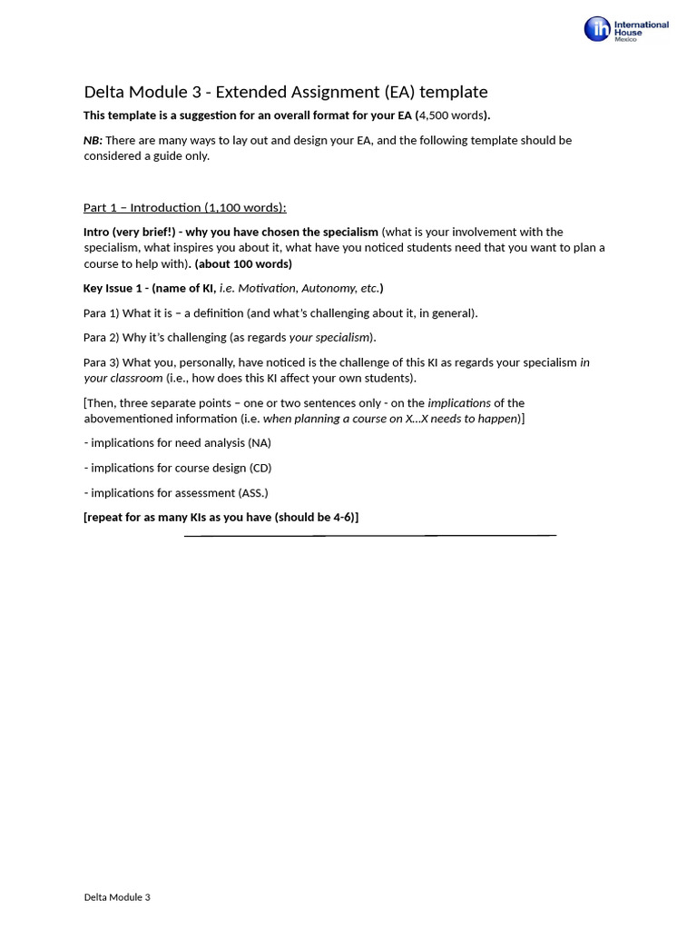 Delta Module 3: EA Template Guide | PDF | Validity (Statistics) | Cognition