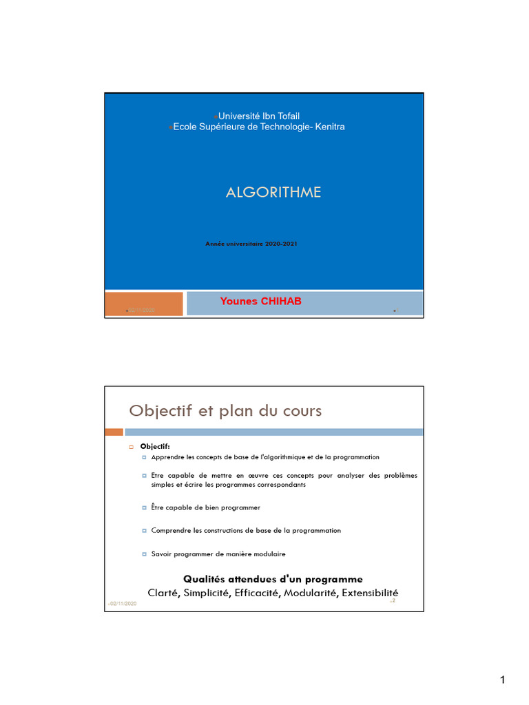 Introduction à l'algorithmique et programmation | PDF | Langage de ...