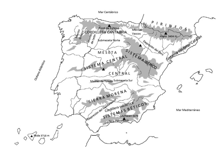mapa relieve español | PDF