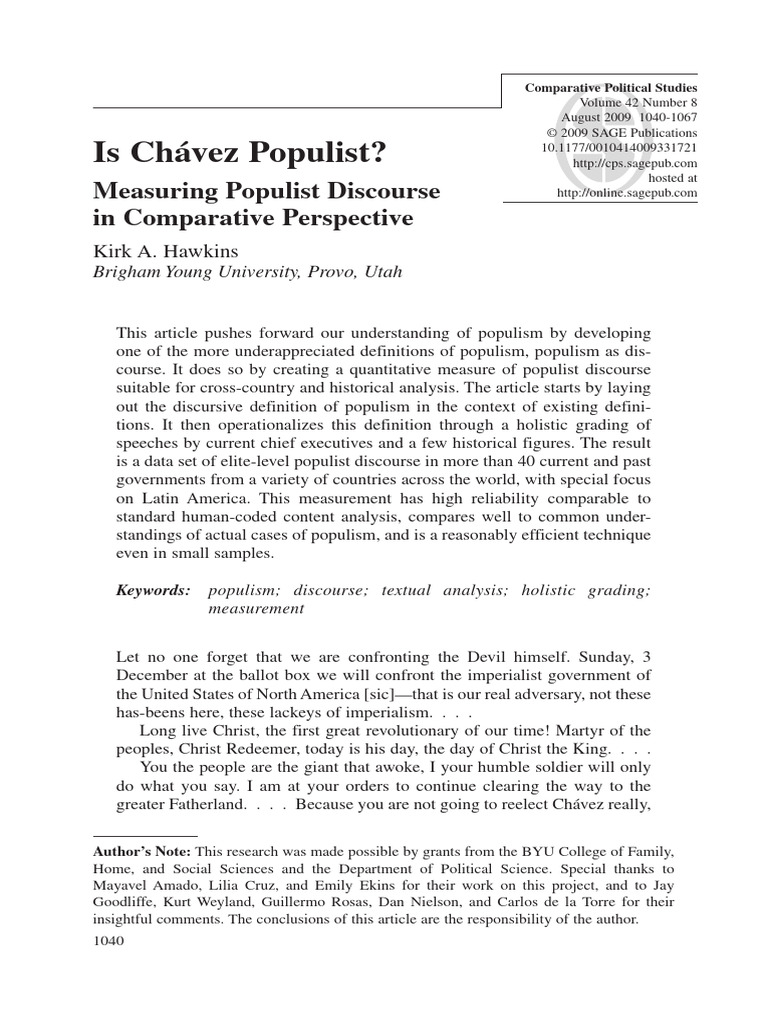 Measuring Populist Discourse Analysis | PDF | Populism | Rubric (Academic)