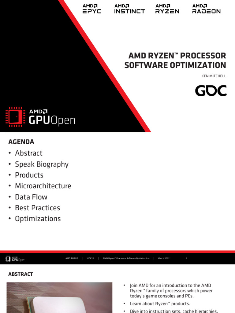 GDC AMD Ryzen Processor Software Optimization | PDF | Cpu Cache ...