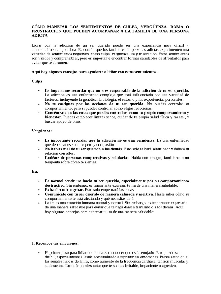 Cómo Manejar Los Sentimientos de Culpa | PDF | Ira | Las emociones
