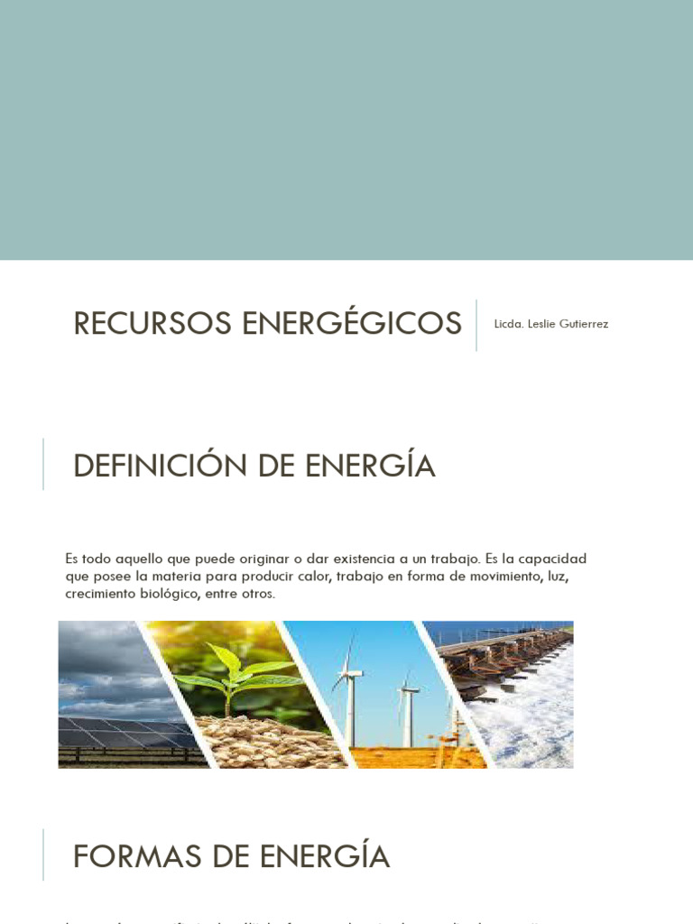 Tipos y Fuentes de Recursos Energéticos | PDF | Energía solar | La ...