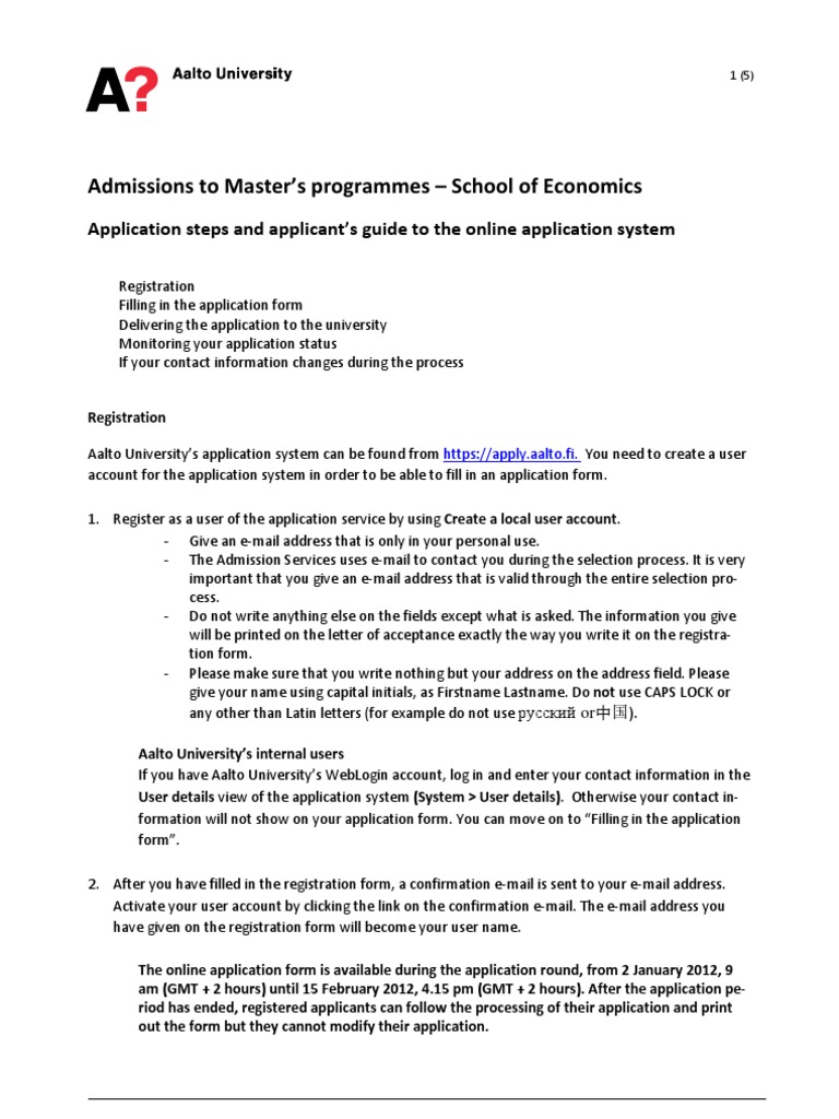 Master's Program Admission Guide | PDF | Email Address | Email
