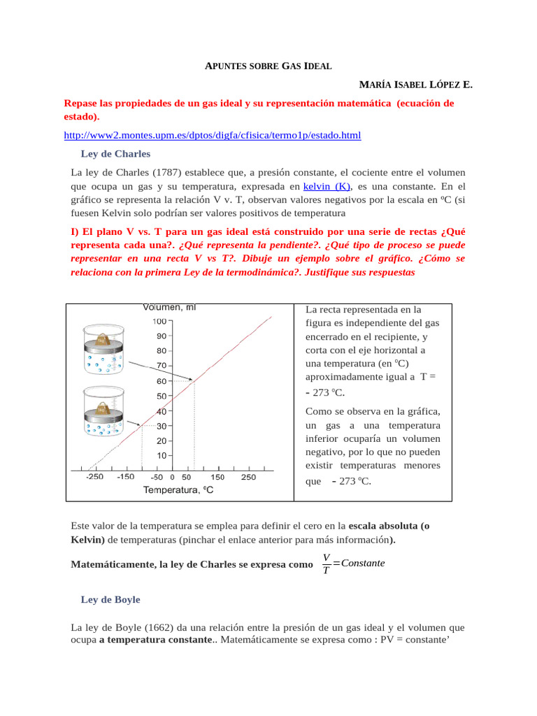 Propiedades y Leyes del Gas Ideal | PDF | Gases | Temperatura