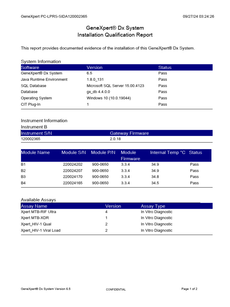 Installation Qualification 2024.09.27 03.24.26 | PDF | System Software ...